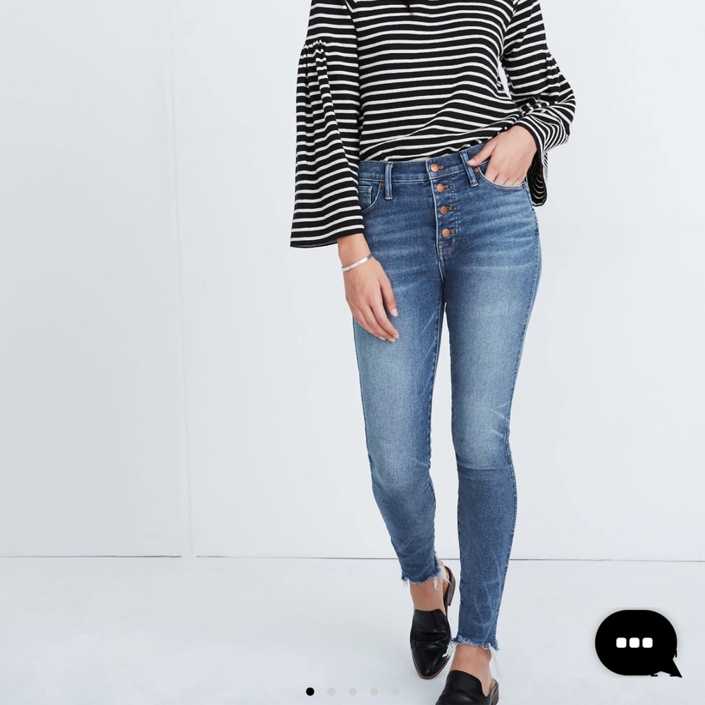 Madewell 10" High-Rise Skinny Jeans Cordova Wash: Button-Front Edition Size 24